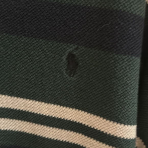Polo Ralph Lauren Collared Shirt - Long Sleeve - Green w Stripes - XL - Picture 3 of 4